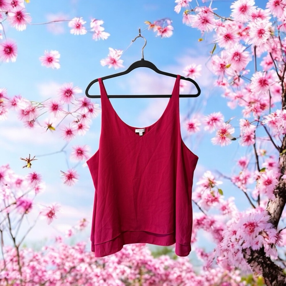 Reitmans Raspberry Red Layered Cami Tank Top - Picture 10 of 12